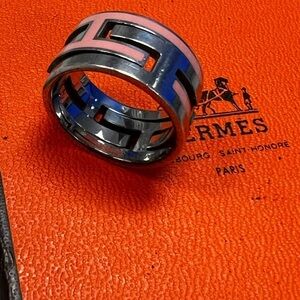 Hermes light Pink Puzzle ring sz 5.5